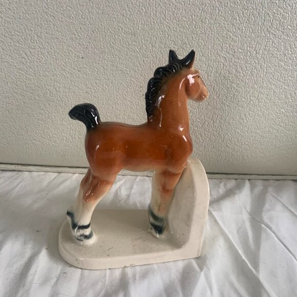 Vintage Pottery Pony Bookends Souvenir Louisville Kentucky Made In Japan - Picture 3 of 5